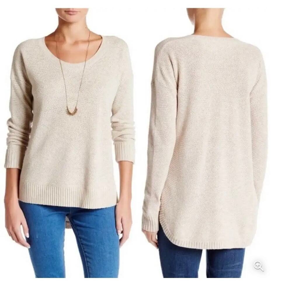 Madewell Chronicle Texture Pullover Sweater Heather Sand Tan Beige sz XS